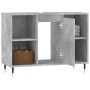 Armadietto da Bagno Grigio Cemento 80x33x60cm Legno Multistrato