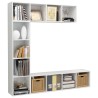 Set Mobili Libreria/Porta TV 3 pz Bianco Lucido 180x30x180 cm