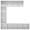 Set Mobili Libreria/Porta TV 3 pz Bianco Lucido 180x30x180 cm