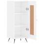 Credenza Bianco Lucido 34,5x34x90 cm in Legno Multistrato