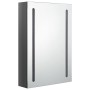 Armadietto Bagno con Specchio e LED Grigio Lucido 50x13x70 cm