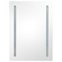 Armadietto Bagno con Specchio e LED Grigio Lucido 50x13x70 cm