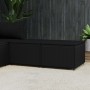 Poggiapiedi da Giardino con Cuscini in Polyrattan Nero