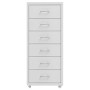 Schedario Mobile Grigio 28x41x69 cm in Metallo