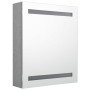 Armadietto Bagno con Specchio e LED Grigio Cemento 50x14x60 cm