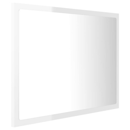 Specchio da Bagno LED Bianco Lucido 60x8,5x37 cm in Acrilico