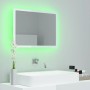 Specchio da Bagno LED Bianco Lucido 60x8,5x37 cm in Acrilico