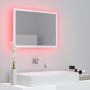 Specchio da Bagno LED Bianco Lucido 60x8,5x37 cm in Acrilico