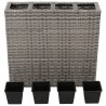 Letti Rialzati da Giardino con 4 Vasi 2 pz in Polyrattan Grigio