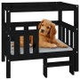 Cuccia per Cani Nera 75,5x63,5x70 cm in Legno Massello di Pino