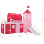 Letto a Castello per Bambini Scivolo e Scala in Pino 208x230 cm