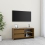 Mobile Porta TV Marrone Miele 80x31x39 cm in Legno di Pino