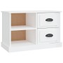 Mobile Porta TV Bianco Lucido 73x35,5x47,5 cm Legno Multistrato