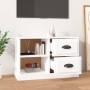 Mobile Porta TV Bianco Lucido 73x35,5x47,5 cm Legno Multistrato