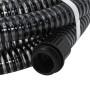 Tubo di Aspirazione con Raccordi in Ottone Nero 1,1" 20 m PVC