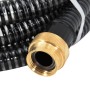 Tubo di Aspirazione con Raccordi in Ottone Nero 1,1" 20 m PVC