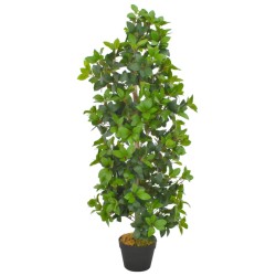 Albero di Alloro Artificiale con Vaso Verde 120 cm