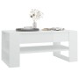 Tavolino da Salotto Bianco Lucido 102x55x45cm Legno Multistrato