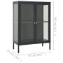 Credenza Antracite 75x35x105 cm in Acciaio e Vetro