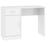 Scrivania Cassetto Bianco Lucido 100x40x73cm Legno Multistrato