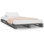 Letto a Pallet Grigio 75x190 cm Small Single Legno di Pino