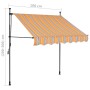 Tenda da Sole Retrattile Manuale con LED 100 cm Gialla e Blu