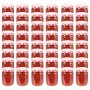 Vaso Marmellata in Vetro Coperchio Bianco e Rosso 48 pz 230 ml