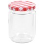 Vaso Marmellata in Vetro Coperchio Bianco e Rosso 48 pz 230 ml