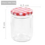 Vaso Marmellata in Vetro Coperchio Bianco e Rosso 48 pz 230 ml