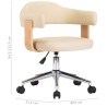 Sedia da Pranzo Girevole Crema in Legno Curvato e Similpelle