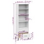 Libreria con 2 Cassetti Bianco 60x35x180 cm Legno Massello OSLO