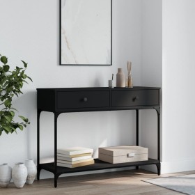 Tavolino Consolle Nero 100x34,5x75 cm in Legno Multistrato