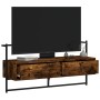 Mobile TV a Muro Rovere Fumo 100,5x30x51 cm Legno Multistrato