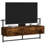 Mobile TV a Muro Rovere Fumo 100,5x30x51 cm Legno Multistrato