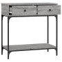 Tavolino Consolle Grigio Sonoma 75x34,5x75cm Legno Multistrato