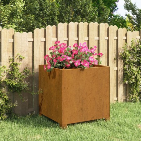 Fioriera con Gambe Ruggine 42x40x43 cm Acciaio Corten