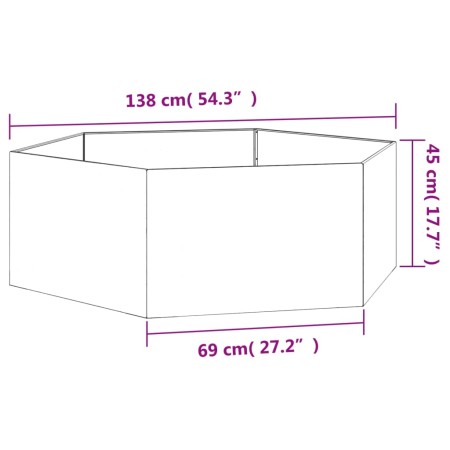 Fioriera Ruggine 138x120x45 cm Acciaio Corten