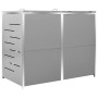 Copri Bidoni Pattumiera Doppia 138x77,5x112,5 cm Acciaio Inox