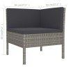 Set Divani da Giardino 3 pz con Cuscini in Polyrattan Grigio