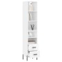 Credenza 34,5x34x180 cm in Legno Multistrato Bianco Lucido