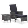 Set Divani da Giardino 2 pz con Cuscini in Polyrattan Grigio