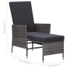 Set Divani da Giardino 2 pz con Cuscini in Polyrattan Grigio