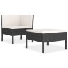 Set Divani da Giardino 2 pz con Cuscini in Polyrattan Nero