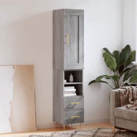 Credenza Grigio Sonoma 34,5x34x180 cm in Legno Multistrato