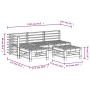 Set Salotto da Giardino 5 pz in Legno Impregnato di Pino