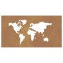 Decorazione Muro Giardino 105x55 cm Mappa Mondo Acciaio Corten