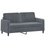 Set di Divani 2 pz con Cuscini Grigio Scuro in Velluto