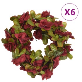 Ghirlande Fiori Artificiali 6 pz Rosso Vino 250cm