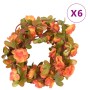 Ghirlande Fiori Artificiali 6 pz Arancione 250cm