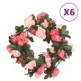 Ghirlande Fiori Artificiali 6 pz Rosato 240cm